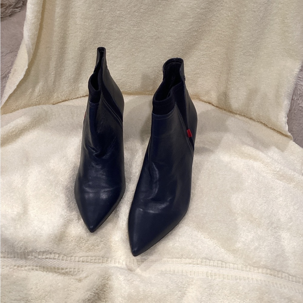 Marc Joseph Black Pointed Toe Ankle Booties
